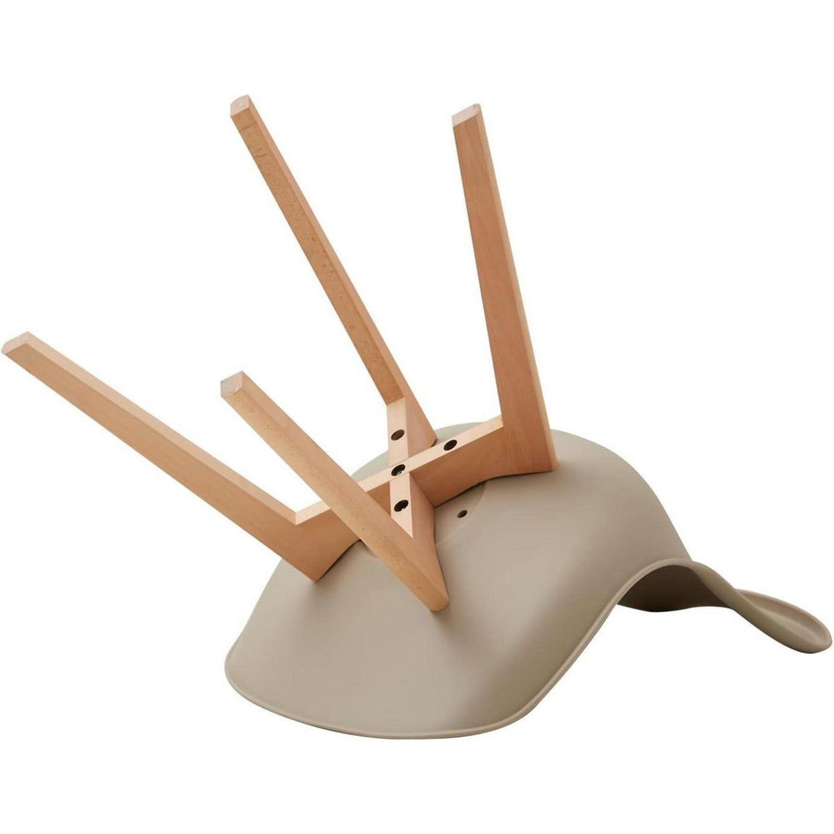 Runder Esstisch 120cm + 6 Stühle – Hellbraun & Khaki