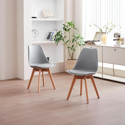 Runder Esstisch 120cm + 6 Stühle Dunkelbraun/Grau