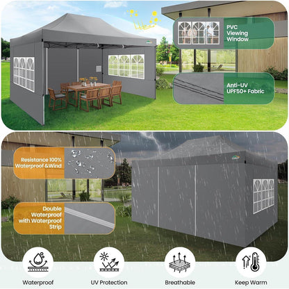Faltpavillon 3x4,5m – Wasserdicht, Stabil & Mit Seitenteilen