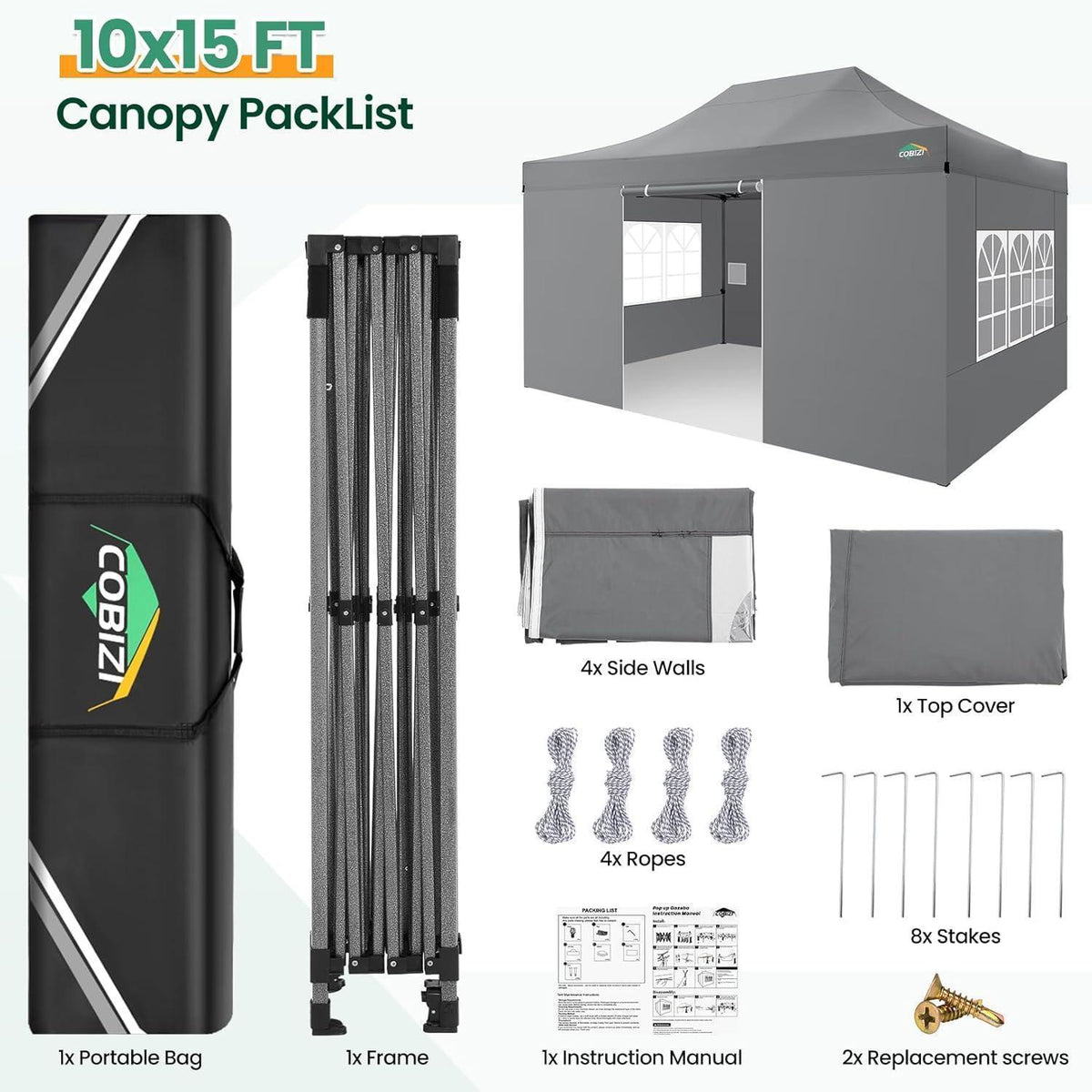 Faltpavillon 3x4,5m – Wasserdicht, Stabil & Mit Seitenteilen
