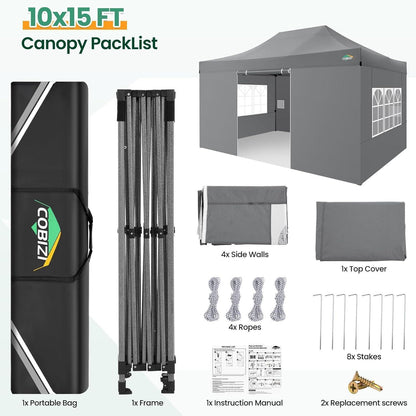 Faltpavillon 3x4,5m – Wasserdicht, Stabil & Mit Seitenteilen
