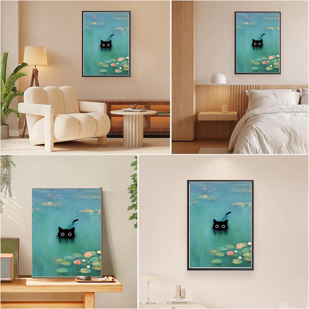 Malen nach Zahlen Katze See mit Rahmen – DIY Set Erwachsene