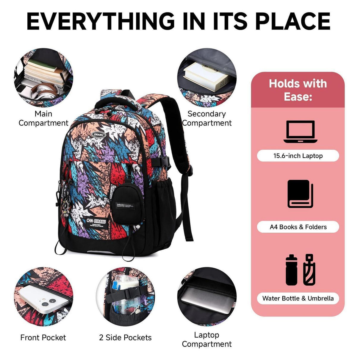 Schulrucksack mit Rollen für Jungen – Abnehmbarer Trolley & 6 Räder