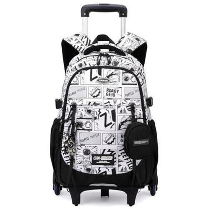 Schulrucksack mit Rollen für Jungen – Abnehmbarer Trolley & 6 Räder