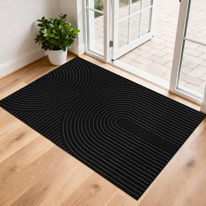 Rutschfeste Fußmatte 80x120cm – Schmutzfangmatte Schwarz