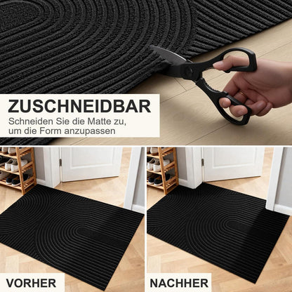 Rutschfeste Fußmatte 80x120cm – Schmutzfangmatte Schwarz