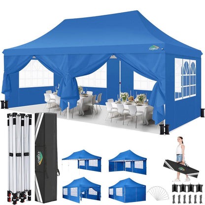 Faltpavillon 3x6m wasserdicht mit Seitenteilen – Partyzelt für Garten