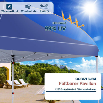 Faltpavillon 3x6m wasserdicht mit Seitenteilen
