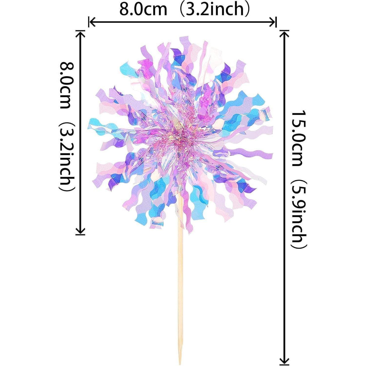Feuerwerk Cupcake Toppers - 30 Stück Lila Partydeko