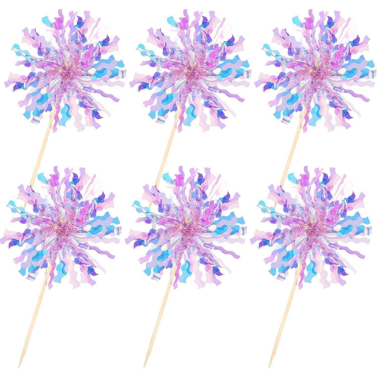 Feuerwerk Cupcake Toppers - 30 Stück Lila Partydeko