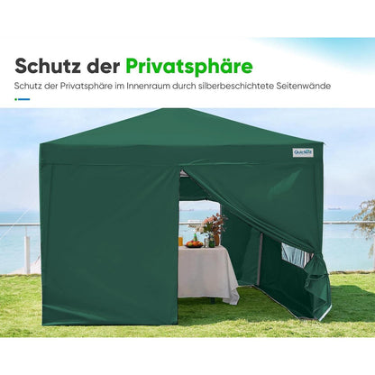 3x3m Faltpavillon wasserdicht mit Seitenwänden & Zubehör
