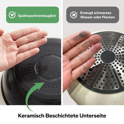 16-teiliges Topfset mit abnehmbaren Griffen – Antihaft-Keramik