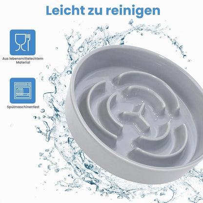 Antischlingnapf Keramik grau – Slow Feeder für Hunde