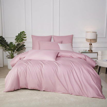 Baumwoll Bettwäsche Set 200x220 Rosa Altrosa Uni