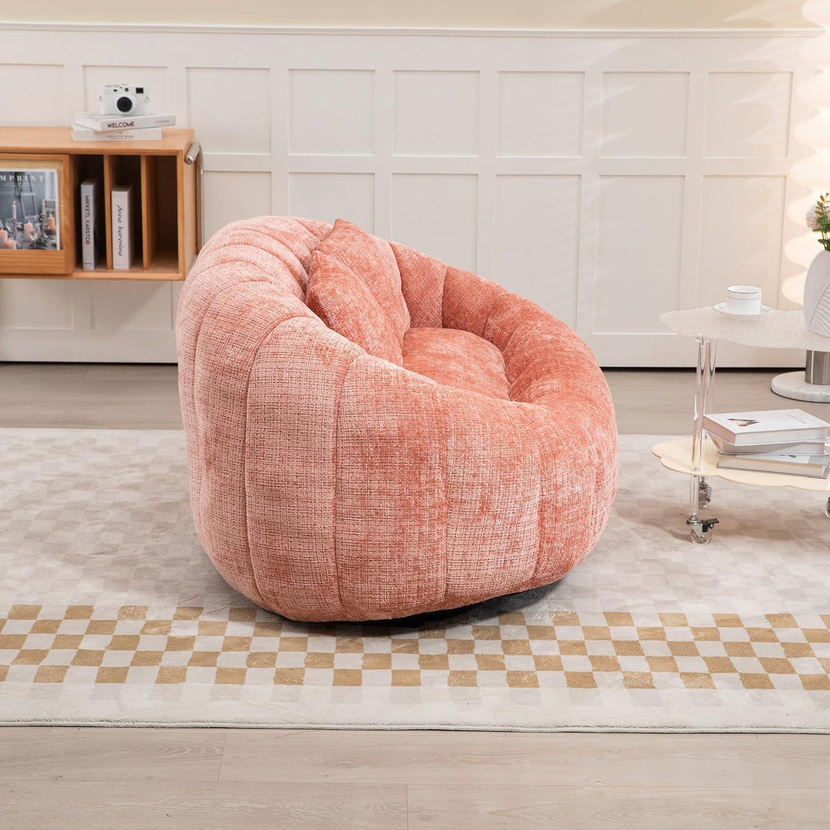Zweisitzer Boneless Couch mit Memory Schaum – Rosa Chenille