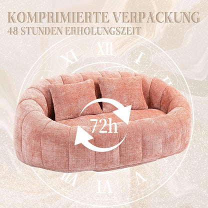 Zweisitzer Boneless Couch mit Memory Schaum – Rosa Chenille