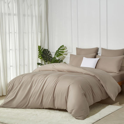Bettwäsche Set 200x200 Baumwolle Khaki – Weich & Atmungsaktiv