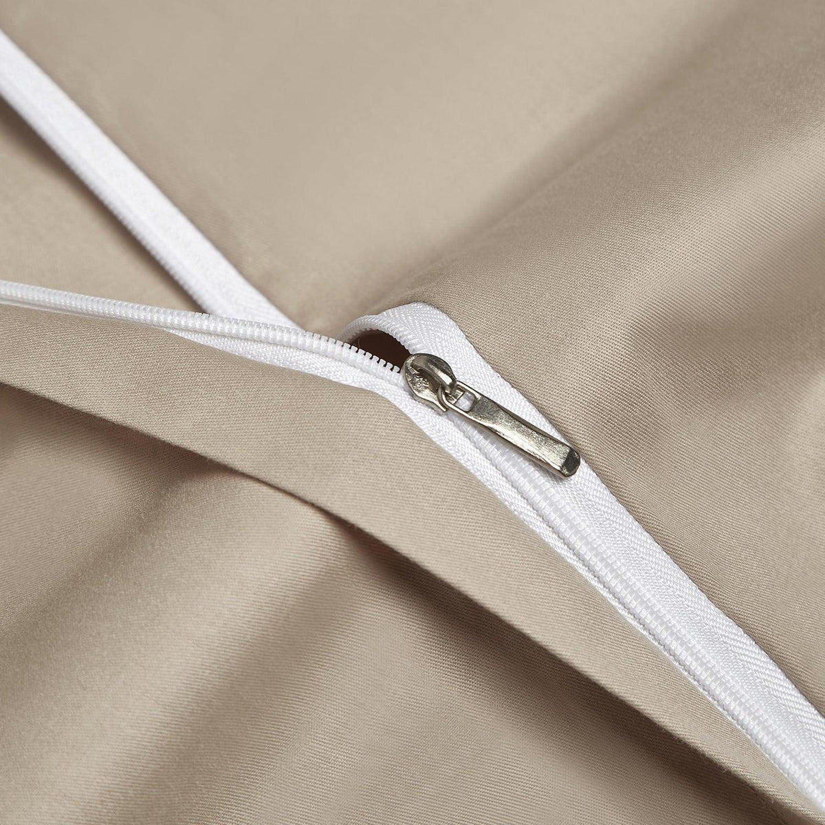 Bettwäsche-Set 135x200 Baumwolle Khaki Taupe Uni