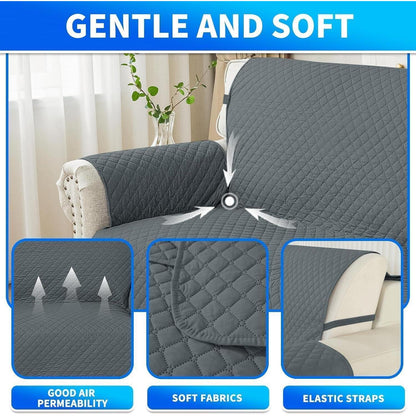 Wasserdichter Sofabezug L-Form 4 Sitzer, Ecksofa Überzug Grau