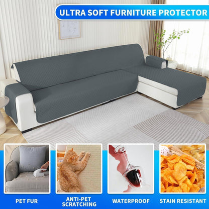Wasserdichter Sofabezug L-Form 4 Sitzer, Ecksofa Überzug Grau