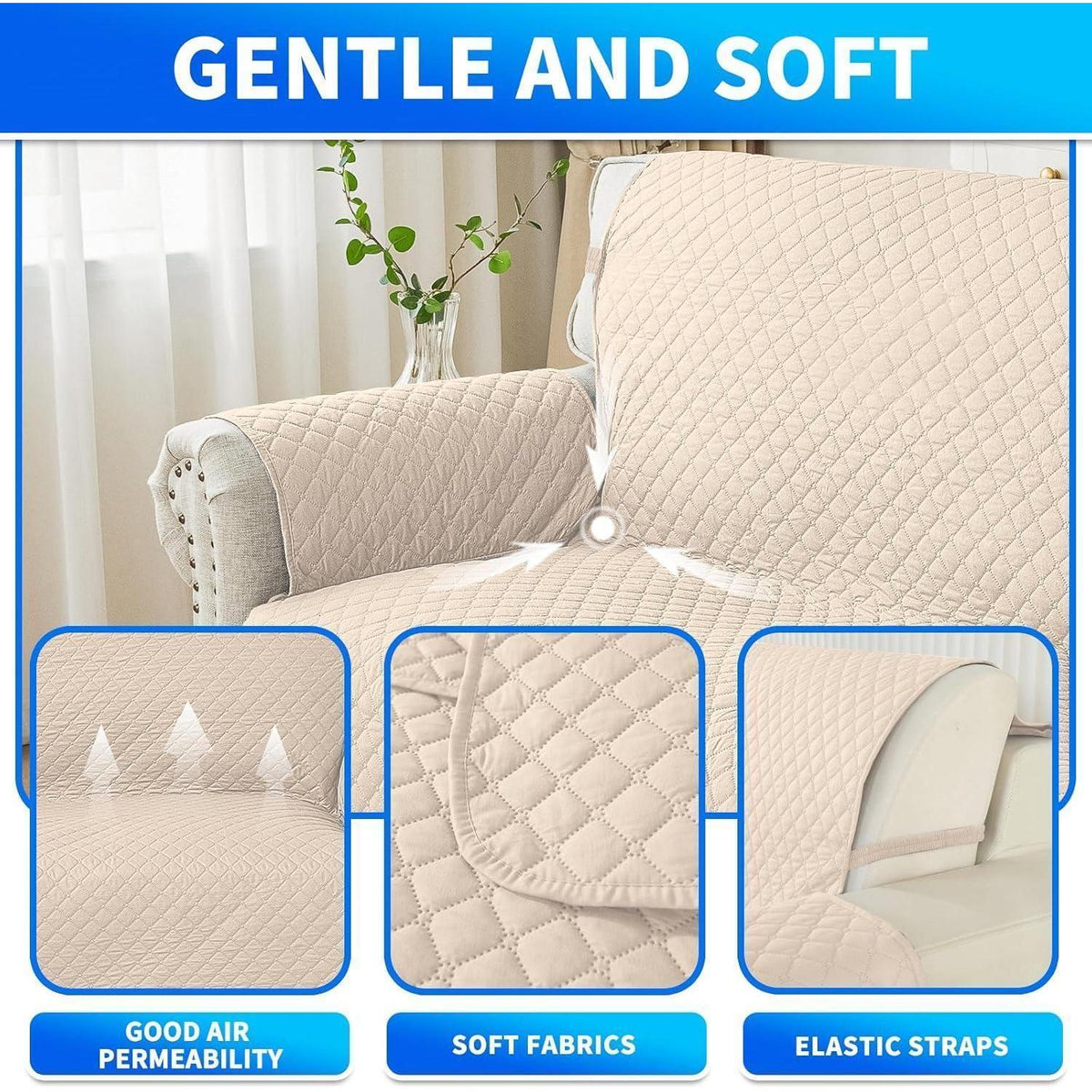 Wasserdichter Sofabezug L-Form 3 Sitzer – Schutz für Sofa & Tierhaushalt