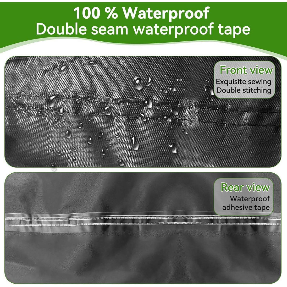 Veranda-Schaukel Abdeckung 600D Wasserdicht UV-Schutz Schwarz