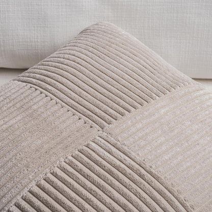 Taupe Kissenbezug 40x145 cm - Weiches Kordsamt, Boho Deko