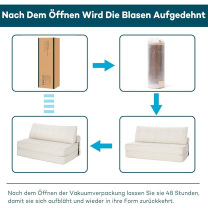 Faltbares Schlafsofa 3-in-1 – Schlafsessel & Couch Bett Beige