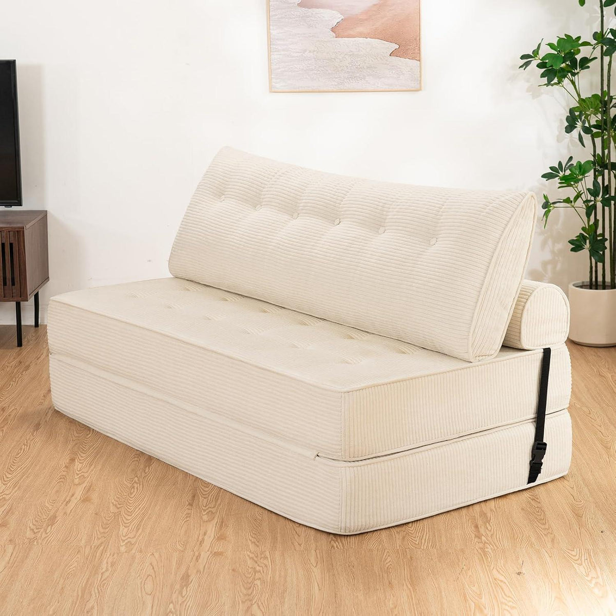 Faltbares Schlafsofa 3-in-1 – Schlafsessel & Couch Bett Beige
