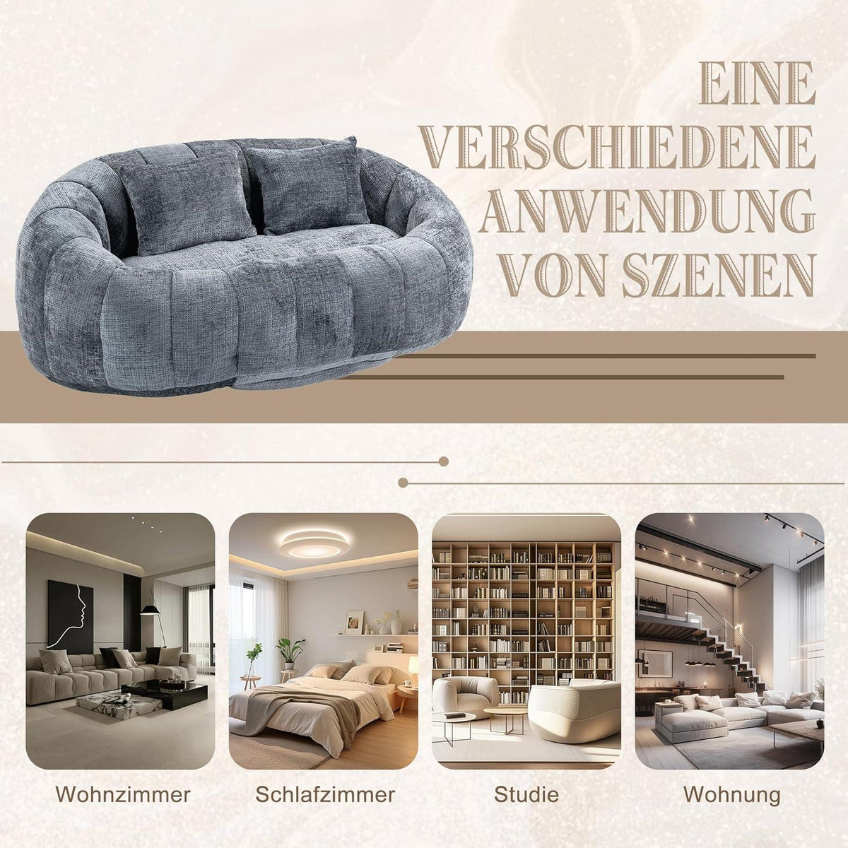 Sitzsack Sofa Grau – Bequemer Lounger für Entspannung