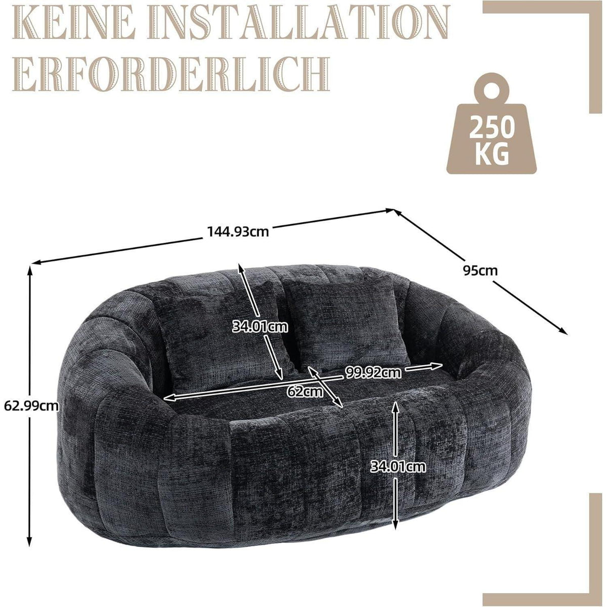 Sitzsack Sofa Schwarz – Bequemer Lounger für Entspannung