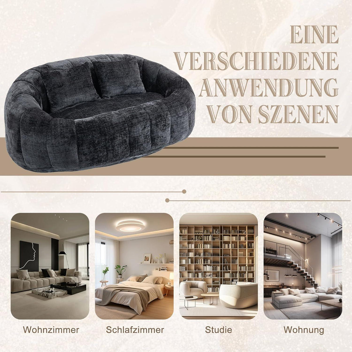 Sitzsack Sofa Schwarz – Bequemer Lounger für Entspannung