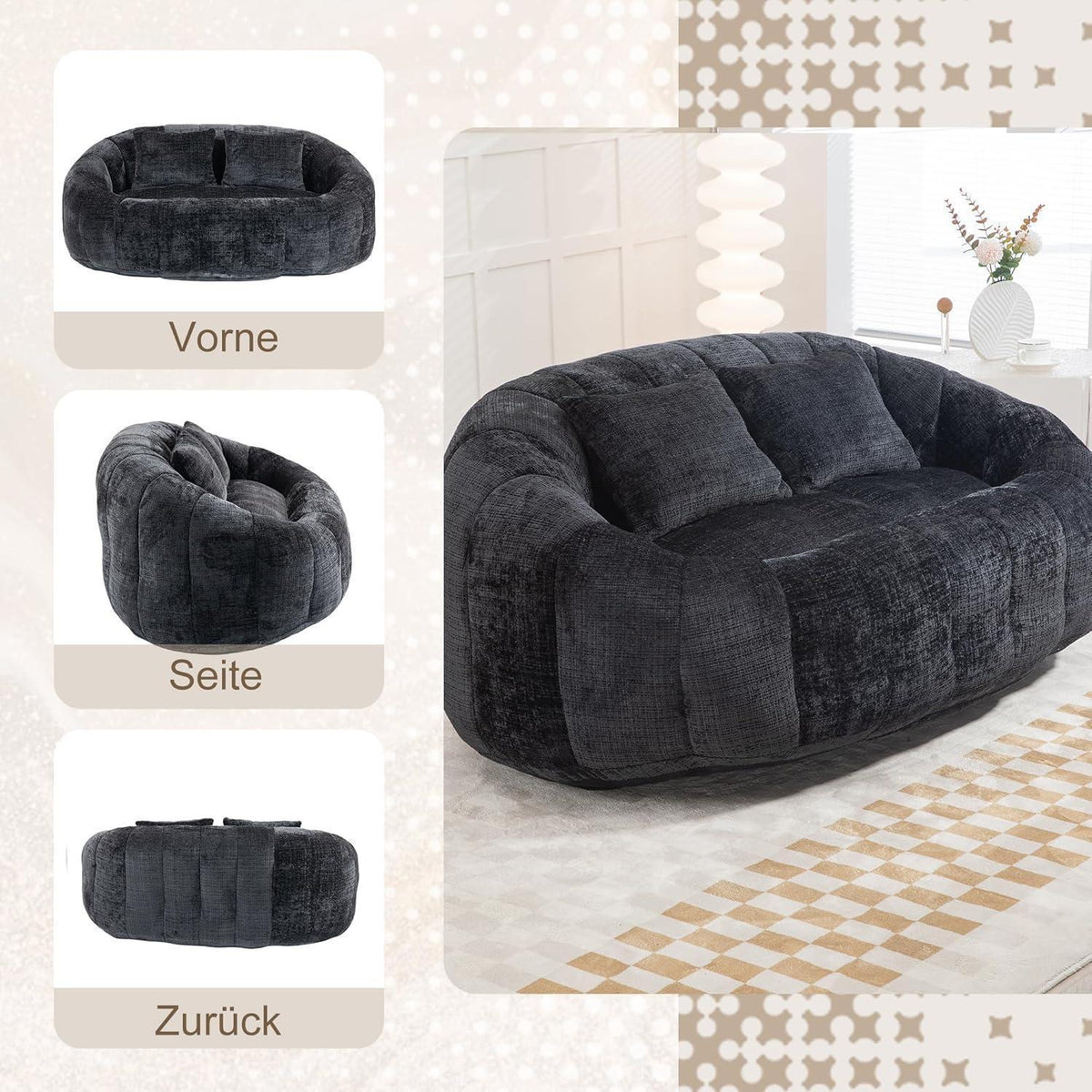 Sitzsack Sofa Schwarz – Bequemer Lounger für Entspannung