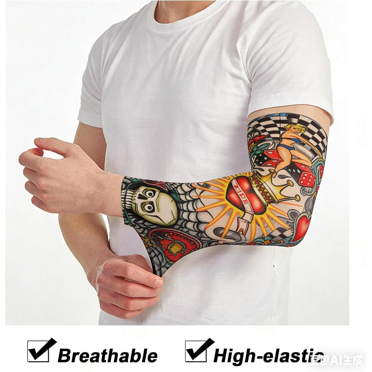 Tattoo Ärmel Set 12er Pack – Sonnenschutz & Karneval