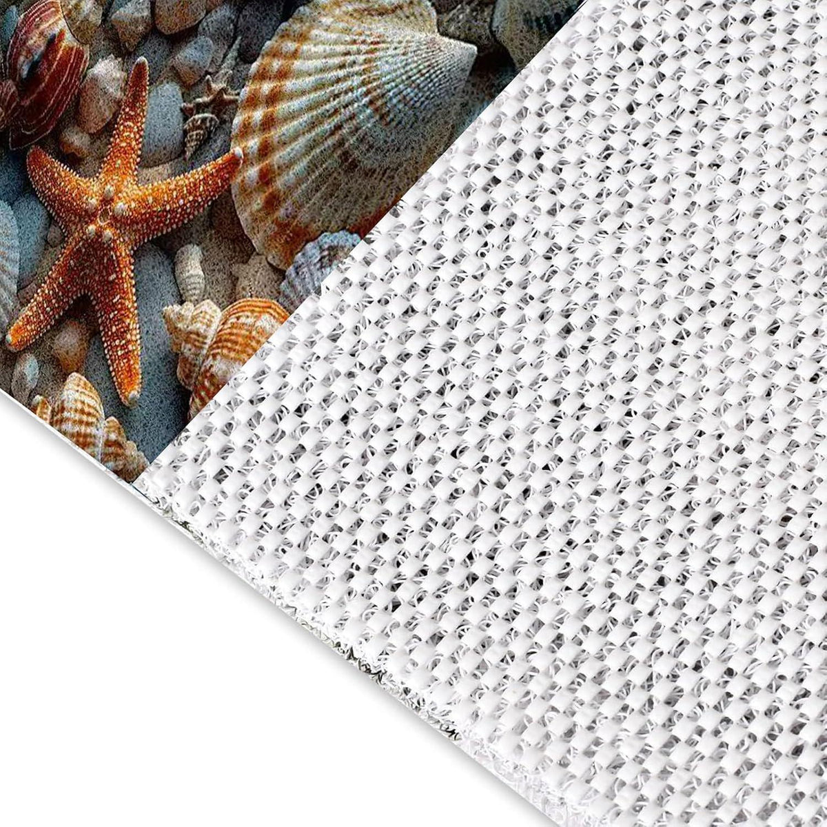 Rutschmatte Dusche 120x140 cm mit Seesternmuster & Ablaufloch