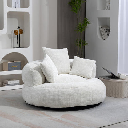Lazy Sitzsack Sofa mit 3 Kissen – Beiges Lounger Möbel