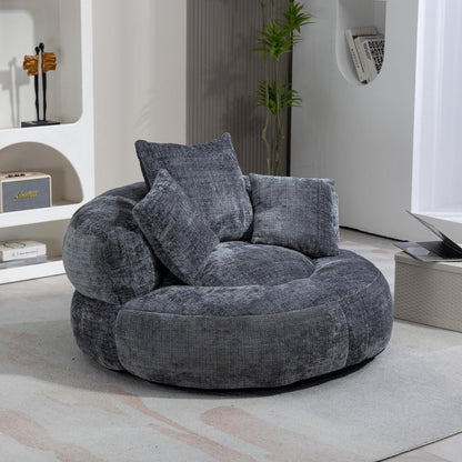 Lazy Sitzsack Sofa mit 3 Kissen – Grau