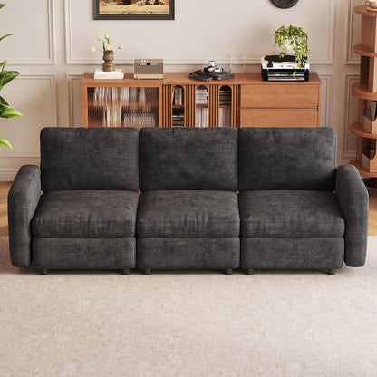 Modulares Sofa Dunkelgrau mit Schlaffunktion – Bequeme Eckcouch