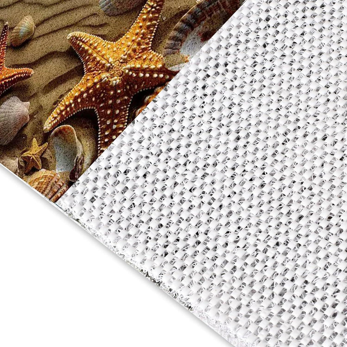 Rutschfeste Duschmatte 100x150 cm mit Seestern-Muster