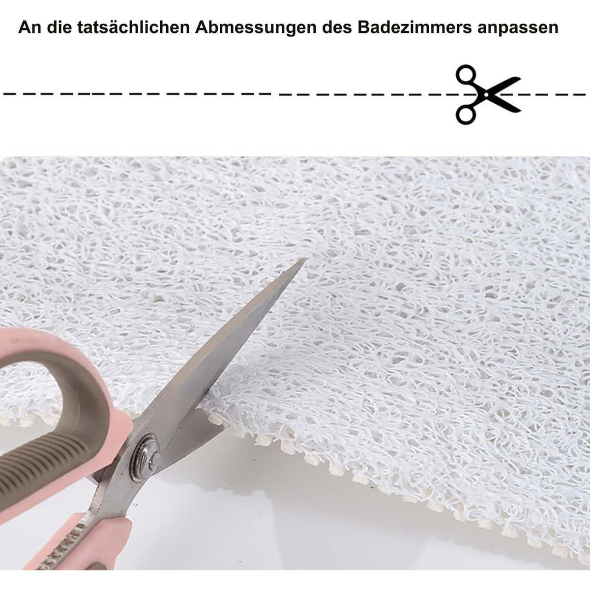 Rutschfeste Duschmatte 150x160 cm – 3D Muster & Ablaufloch