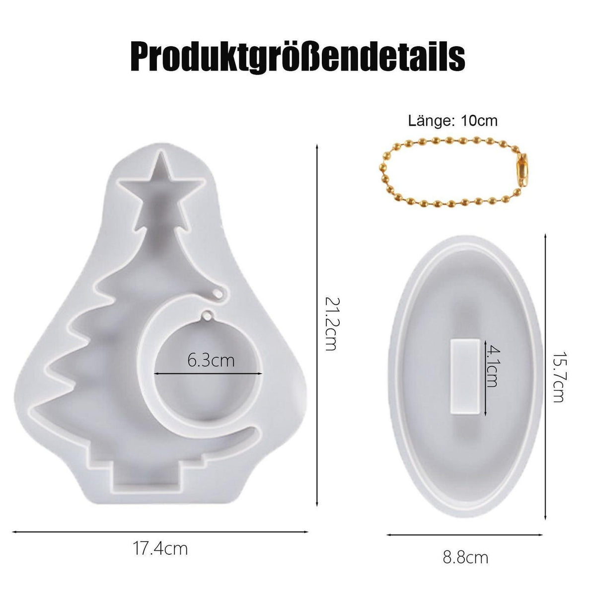 Epoxidharz Form Weihnachten: Baum & Fotorahmen mit Anhänger