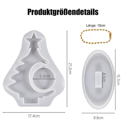 Epoxidharz Form Weihnachten: Baum & Fotorahmen mit Anhänger