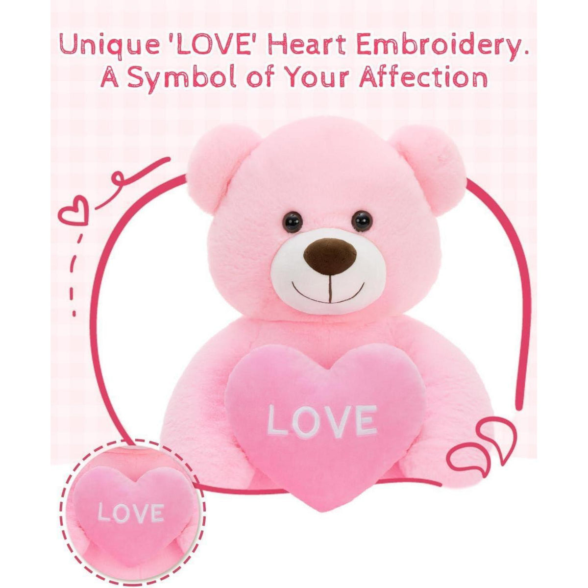 Riesiger 130cm Teddybär mit Herz – Kuscheltier & Valentinstagsgeschenk