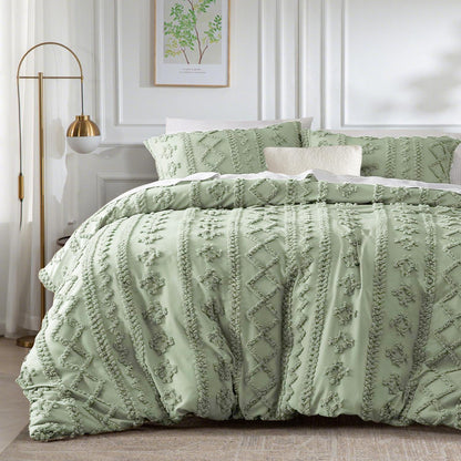 Getuftetes Bettwäsche-Set Boho Grün 220x240cm 3TLG