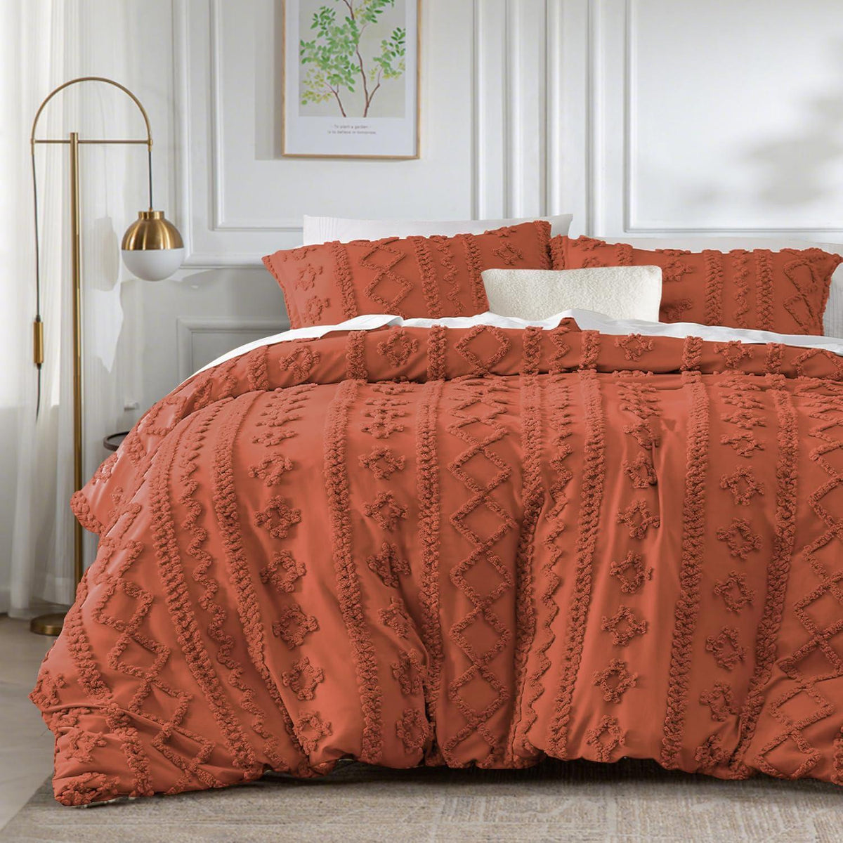 Boho Bettwäsche-Set 135x200 cm Terracotta Getuftet