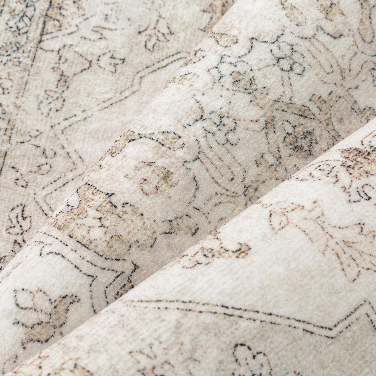 Vintage Teppich Beige 240x300cm Rechteckig Waschbar