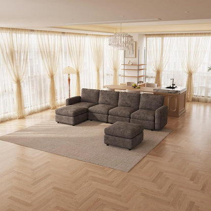 Modulares Cloud Sofa – Weiches Wohnzimmer Sofa mit Ottomanen