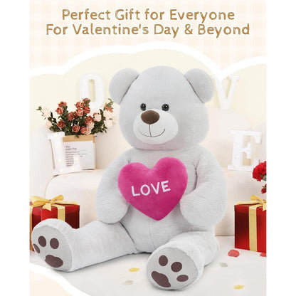 Riesiger 130cm Teddybär mit Herz – Kuscheltier & Valentinstags Geschenk