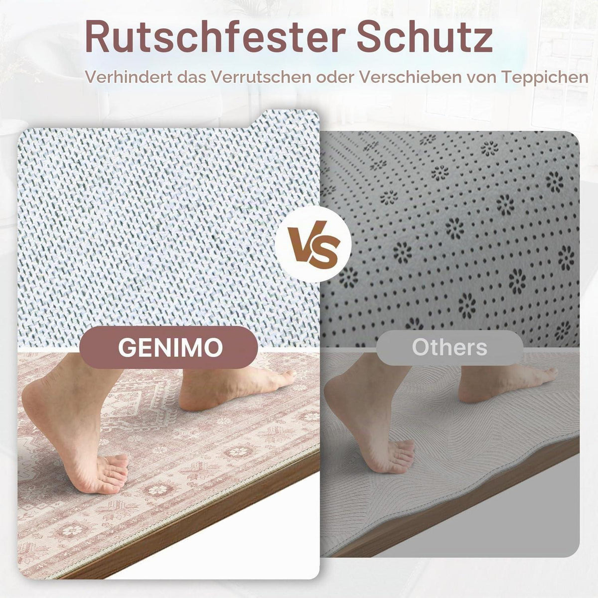 Vintage Teppich Wohnzimmer 160x230 cm Altrosa Beige