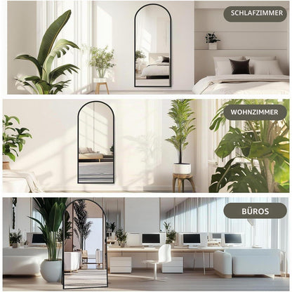 Ganzkörperspiegel Bogen 180x80 cm – Stand- & Wandspiegel Schwarz